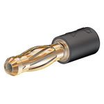 Staubli Black, Male to Female Test Connector Adapter With Brass contacts and Gold Plated - Socket Size: 2mm