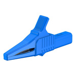 Staubli Crocodile Clip 4 mm Connection, Brass Contact, 32A, Blue