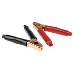 Mueller Electric Crocodile Clip, Copper-Plated Steel Contact, 200A, Black, Red