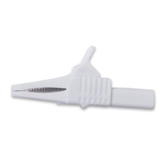 Mueller Electric Crocodile Clip 4 mm Connection, Nickel-Plated Steel Contact, 30A, White