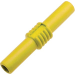 RS PRO Yellow, Female Banana Coupler With Brass contacts and Nickel Plated