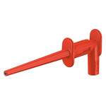 Staubli Red Grabber Clip with Pincers, 1A, 300V, 2mm Socket