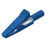 Hirschmann Test & Measurement Alligator Clip 2 mm Connection, Stainless Steel Contact, 6A, Blue