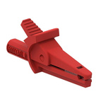 Electro PJP Alligator Clip, Nickel Plated Brass Contact, 10A, Red