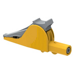Electro PJP Alligator Clip, Nickel-Plated Steel Contact, 36A, Yellow