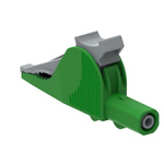Electro PJP Alligator Clip, Nickel-Plated Steel Contact, 36A, Green
