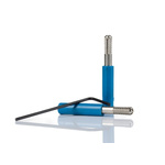 Staubli Blue, Male to Female Test Connector Adapter With Brass contacts and Nickel Plated - Socket Size: 4mm