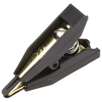 Mueller Electric Black Kelvin Clip, 10A, 7.9mm Jaw Opening, Gold Plating