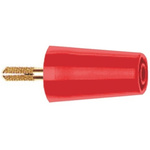 Staubli Red, Male to Female Test Connector Adapter With Brass contacts and Gold Plated - Socket Size: 4mm