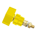 Schutzinger 4mm Yellow Terminal Post, 1kV, 100A, M8 x 0.75 Thread