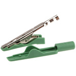 Hirschmann Test & Measurement Crocodile Clip, Brass, Bronze Contact, 8A, Green
