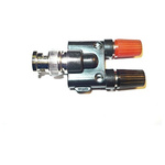 Mueller Electric Black, Red, Male Test Connector Adapter With Brass contacts and Gold (BNC), Nickel (Banana Jack) Plated