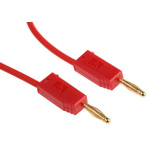 Staubli 2 mm Connector Test Lead, 10A, 30 V ac, 60V dc, Red, 500mm Lead Length