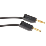Staubli 2 mm Connector Test Lead, 10A, 30 V ac, 60V dc, Black, 500mm Lead Length