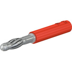 Staubli Red, Plug Test Connector Adapter With Brass contacts and Nickel Plated - Socket Size: 4mm