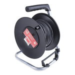 RS PRO Black Test Lead Extension Reel, 50m Cable Length, CAT II 1000 V safety category