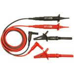 RS PRO Test Lead & Connector Kit With 1 Black Lead Assembly, 1 Red Lead Assembly, 1 x Black Screw-Fit Crocodile Clip, 1