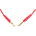 Staubli 2 mm Connector Test Lead, 10A, 30 V ac, 60V dc, Red, 450mm Lead Length