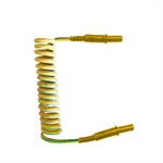 RS PRO Test Leads, 10A, 1000V, Green/Yellow, 500mm Lead Length