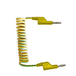 RS PRO Test Leads, 10A, 1000V, Green/Yellow, 500mm Lead Length