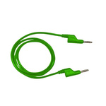 RS PRO Test Leads, 10A, 1000V, Green, 250mm Lead Length