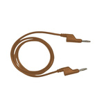 RS PRO Test Leads, 10A, 1000V, Brown, 1m Lead Length