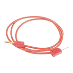 Staubli 2 mm Connector Test Lead, 10A, 30 V ac, 60V dc, Red, 600mm Lead Length