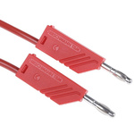 Hirschmann Test & Measurement Test lead, 16A, 60V dc, Red, 50cm Lead Length