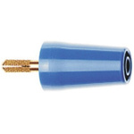 Staubli Blue, Male to Female Test Connector Adapter With Brass contacts and Gold Plated - Socket Size: 4mm