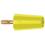 Staubli Yellow, Male to Female Test Connector Adapter With Brass contacts and Gold Plated - Socket Size: 4mm