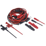 Hirschmann Test Lead Kit With Clamp Style Test Probe, Crocodile Clip, Measuring Lead, Stainless Steel Tipped Test Probe