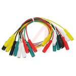 Mueller Electric Test Leads, 5A, 300V, Black, Green, Red, White, Yellow, 460mm Lead Length