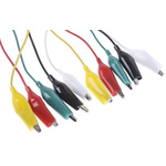 Mueller Electric Test Leads, 7A, 300V, Black, Green, Red, White, Yellow, 300mm Lead Length