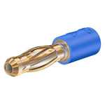 Staubli Blue, Male to Female Test Connector Adapter With Brass contacts and Gold Plated - Socket Size: 2mm