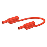 Staubli 2 mm Connector Test Lead, 10A, 600V, Red, 1m Lead Length
