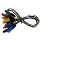 Teishin Electric Crocodile Clip Lead, Black, Blue, Green, Red, White, Yellow, 500mm Lead Length