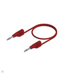 Hirschmann Test & Measurement 2 mm Connector Test Lead, 6A, 30 V ac, 60V dc, Red, 100mm Lead Length