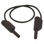 Staubli 2 mm Connector Test Lead, 10A, 600V, Black, 450mm Lead Length