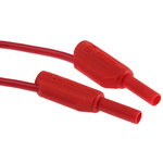 Staubli 2 mm Connector Test Lead, 10A, 600V, Red, 1m Lead Length