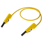 Hirschmann Test & Measurement, 16A, 60V dc, Yellow, 500mm Lead Length