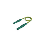 Hirschmann Test & Measurement Test lead, 32A, Green/Yellow, 250mm Lead Length