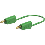 Staubli Test lead, 19A, 30V ac, Green, 1m Lead Length