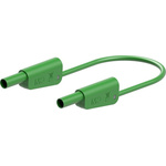 Staubli Test lead, 19A, 1kV, Green, 500mm Lead Length