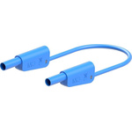 Staubli Test lead, 32A, 1kV, Blue, 500mm Lead Length