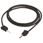 Staubli 2 mm Connector Test Lead, 10A, 30 V ac, 60V dc, Black, 600mm Lead Length