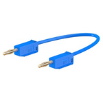 Staubli 2 mm Connector Test Lead, 10A, 30 V ac, 60V dc, Blue, 300mm Lead Length