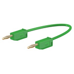 Staubli 2 mm Connector Test Lead, 10A, 30 V ac, 60V dc, Green, 300mm Lead Length