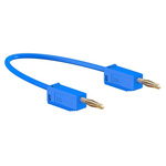 Staubli 2 mm Connector Test Lead, 10A, 30 V ac, 60V dc, Blue, 500mm Lead Length