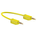 Staubli 2 mm Connector Test Lead, 10A, 30 V ac, 60V dc, Yellow, 500mm Lead Length