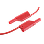 Hirschmann Test & Measurement Test lead, 32A, 1000V ac/dc, Red, 500mm Lead Length